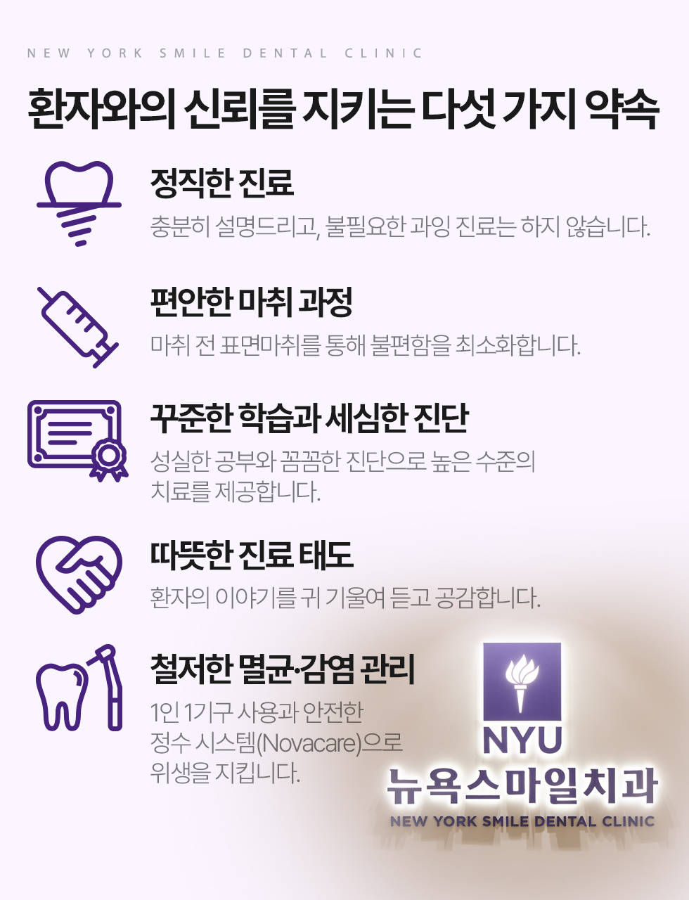 환자와의 신뢰를 지키는 다섯 가지 약속